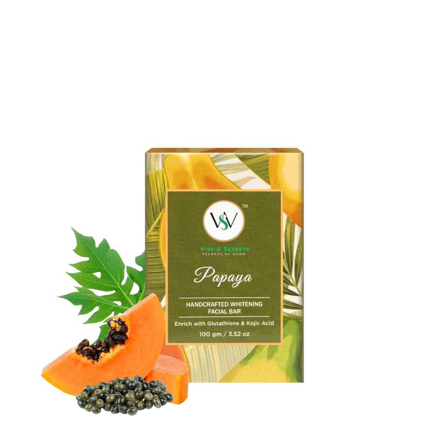 Papaya Whitening Facial Bar Soap - 10O GM