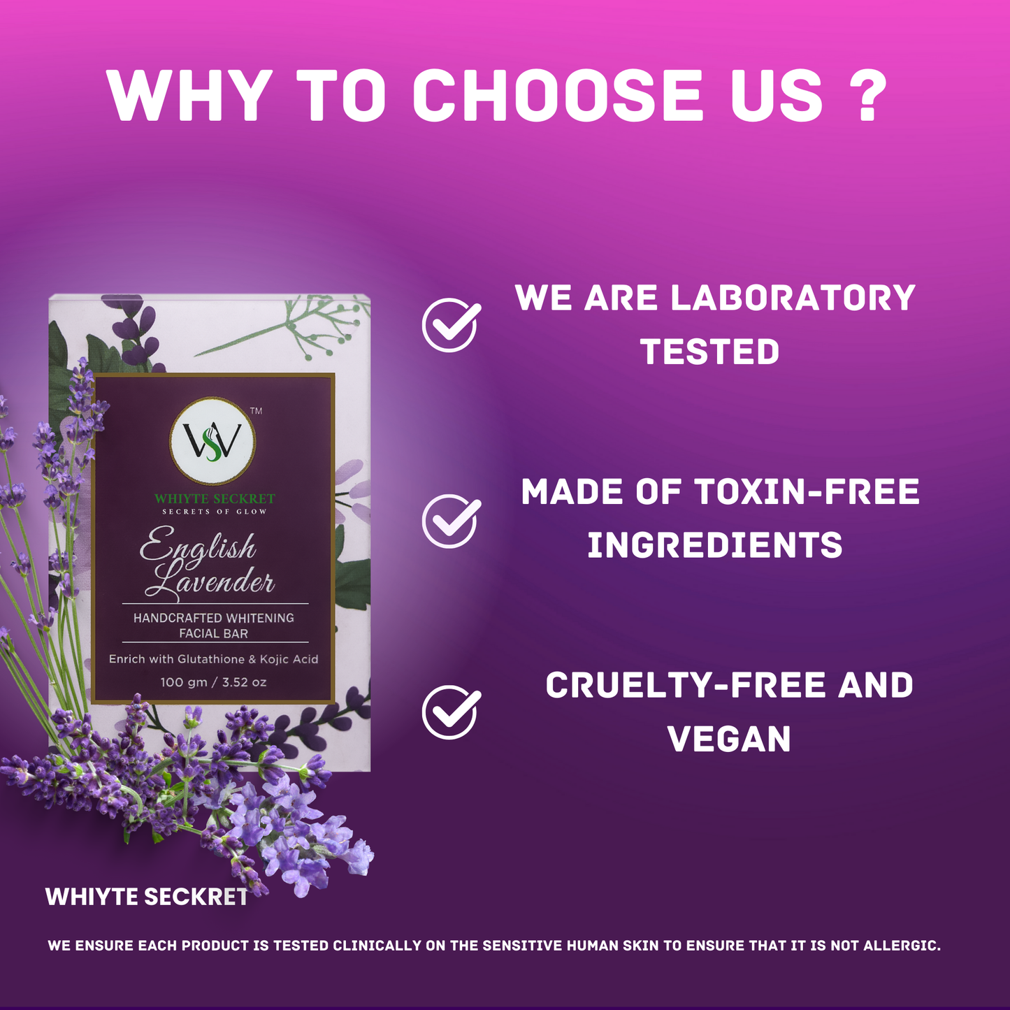 Lavender Organic Facial Soap - Glutathione & Kojic Acid