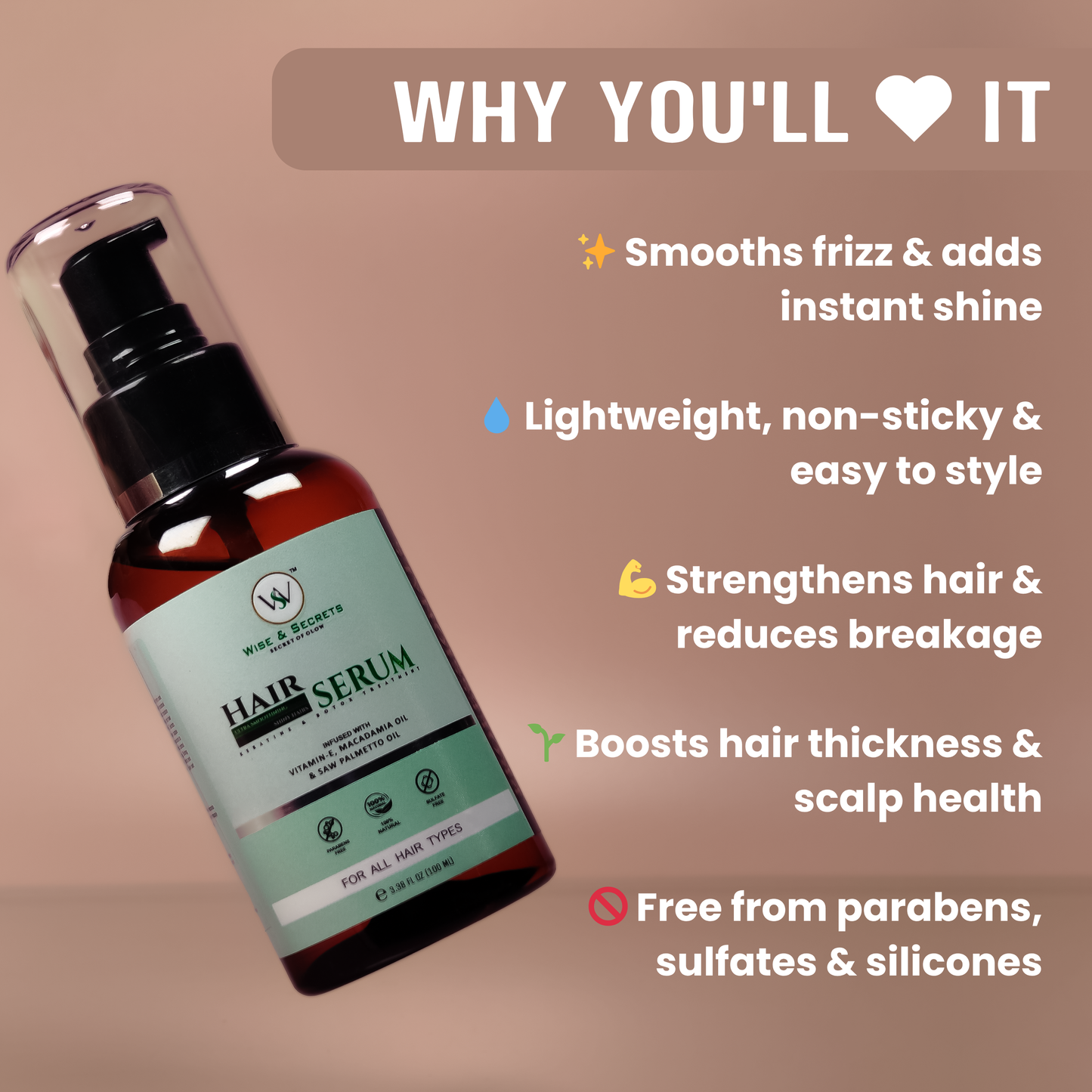 Professional Hair Serum – 100ml | Vitamin E & Botanical Oil Complex