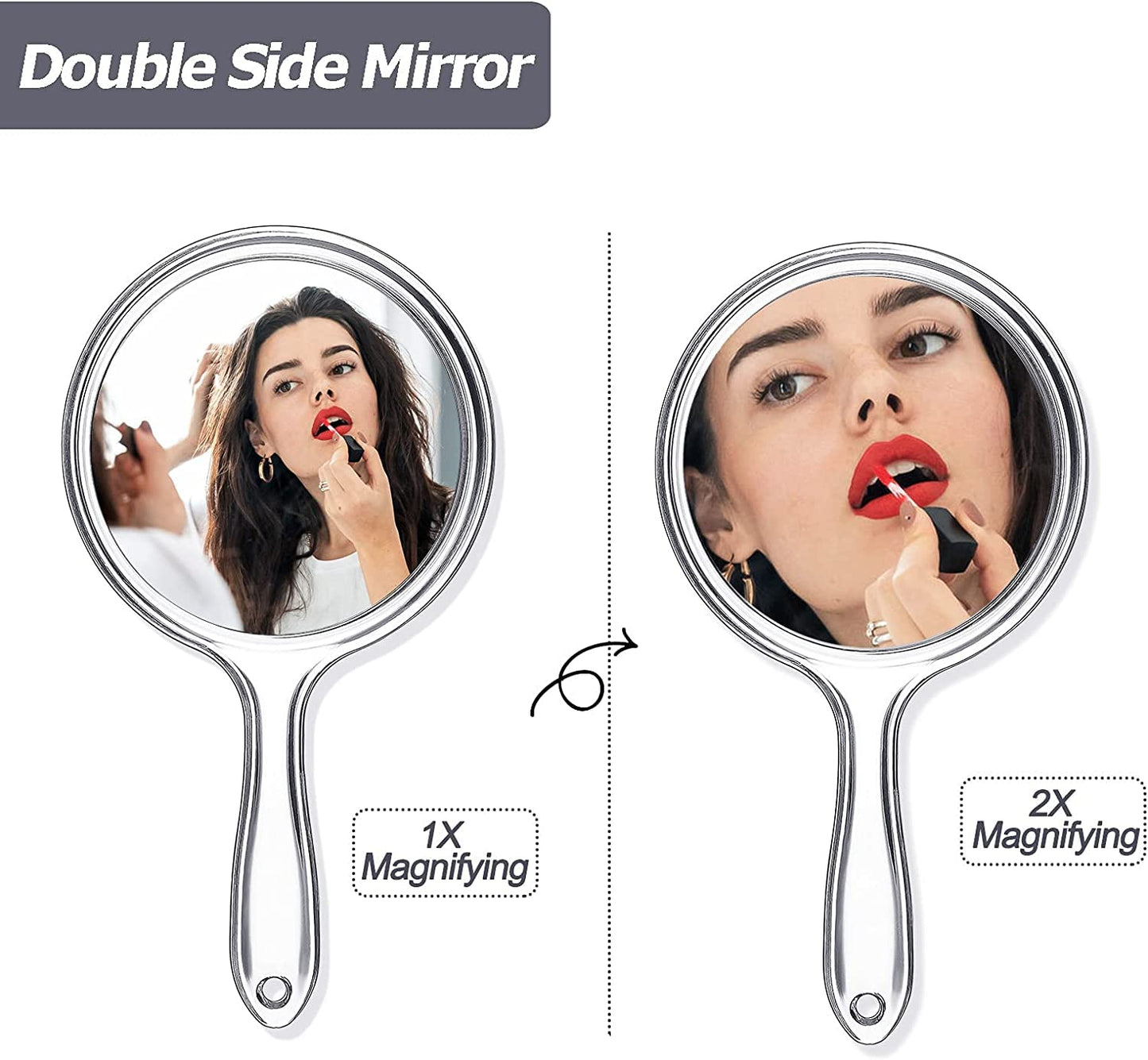 Wise & Secrets Handheld Mirror - 1X/2X Double-Sided