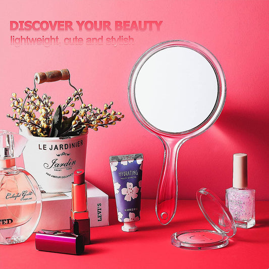 Wise & Secrets Handheld Mirror - 1X/2X Double-Sided