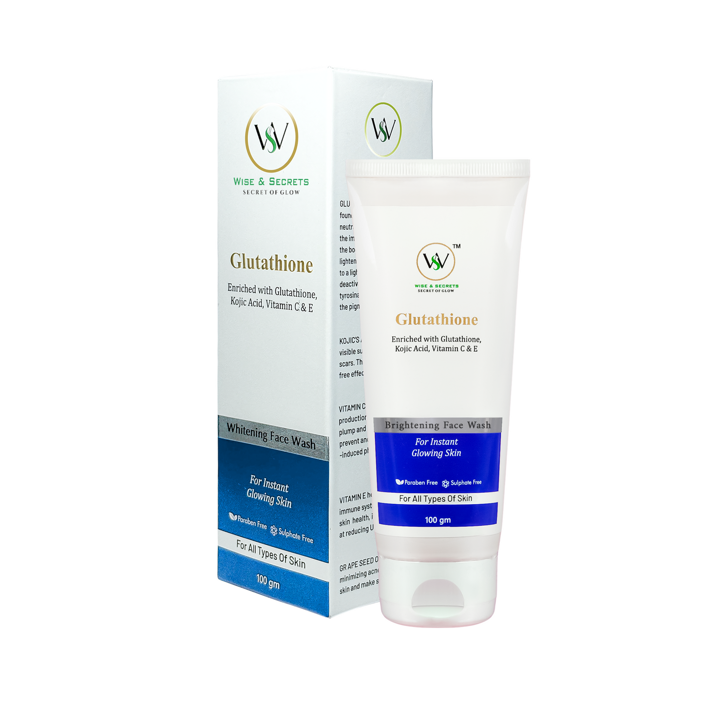 Kojic Acid + Vitamin C & E  Glutathione Face Wash - 100 Gm