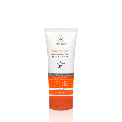 Zinc Oxide + Vitamin E Sunscreen Gel – SPF 75+++ 100 ML