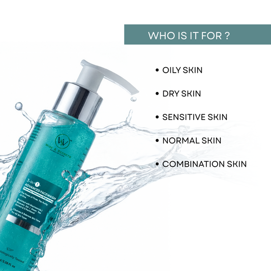 3 IN 1 Face Wash with Niacinamide & Green Tea - Brightening, Oil Control & Anti-Acne - 100ml