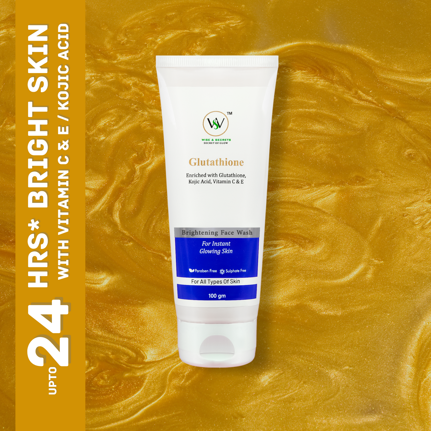 Kojic Acid + Vitamin C & E  Glutathione Face Wash - 100 Gm