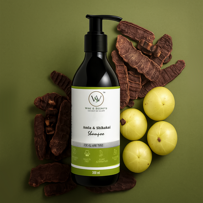 Amla Shikakai Herbal Shampoo – 300ml | With Neem, Bhringraj, Tulsi & Aloe Vera