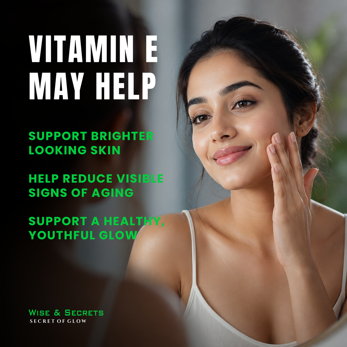 Wise & Secrets Vitamin E Capsules 400mg for Face & Hair | Vitamin E Oil Capsules for Glowing Skin, Hair Growth & Dark Spots | Natural Vitamin E Supplement for Men & Women Paraben Free - 10 X 100 Capsules
