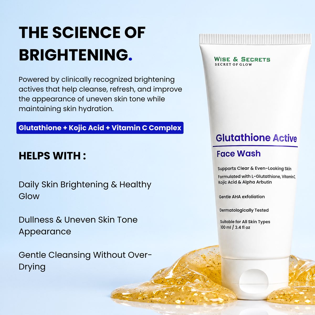Kojic Acid + Vitamin C & E  Glutathione Face Wash - 100 Gm