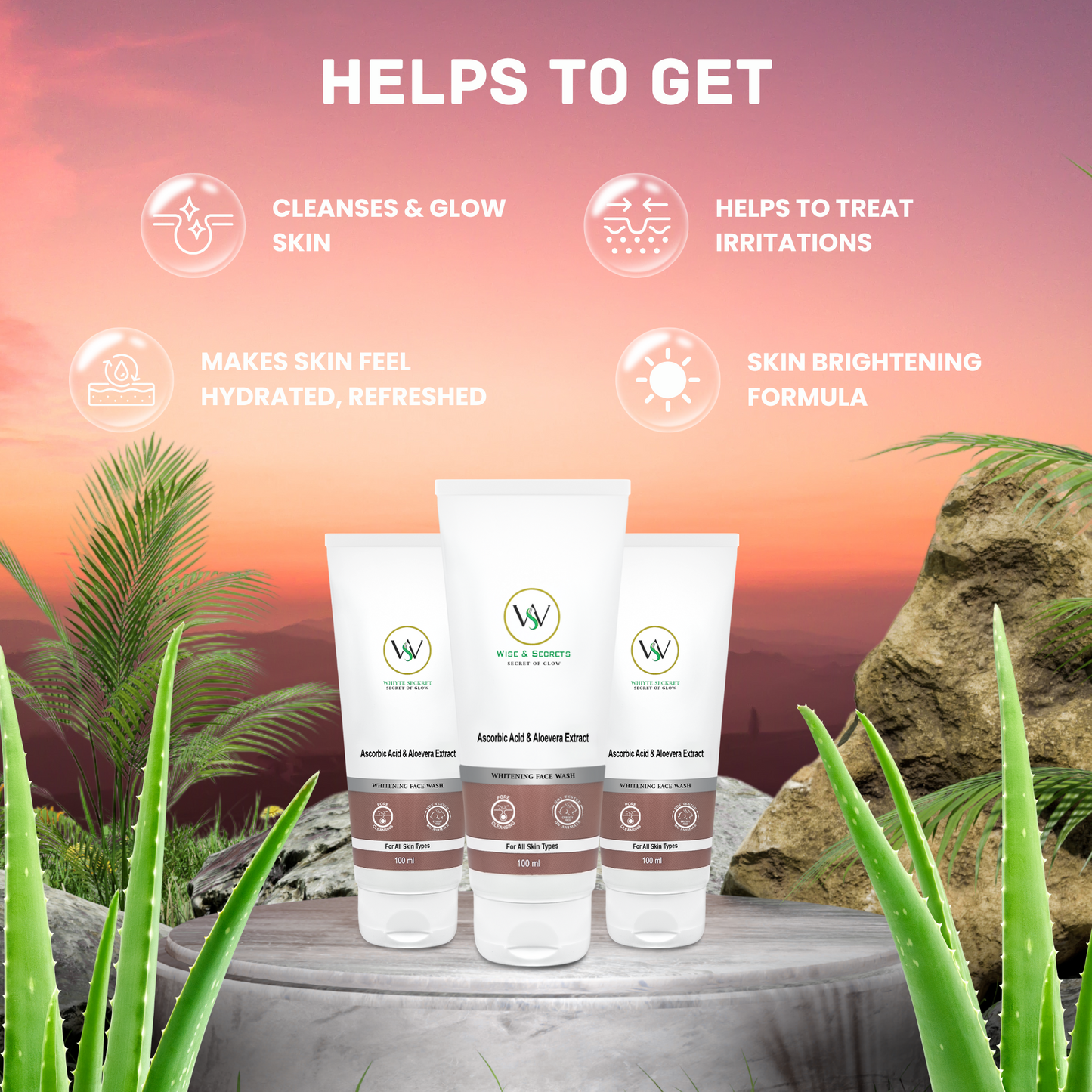 Aloe Vera Whitening  Face Wash - 100 ML