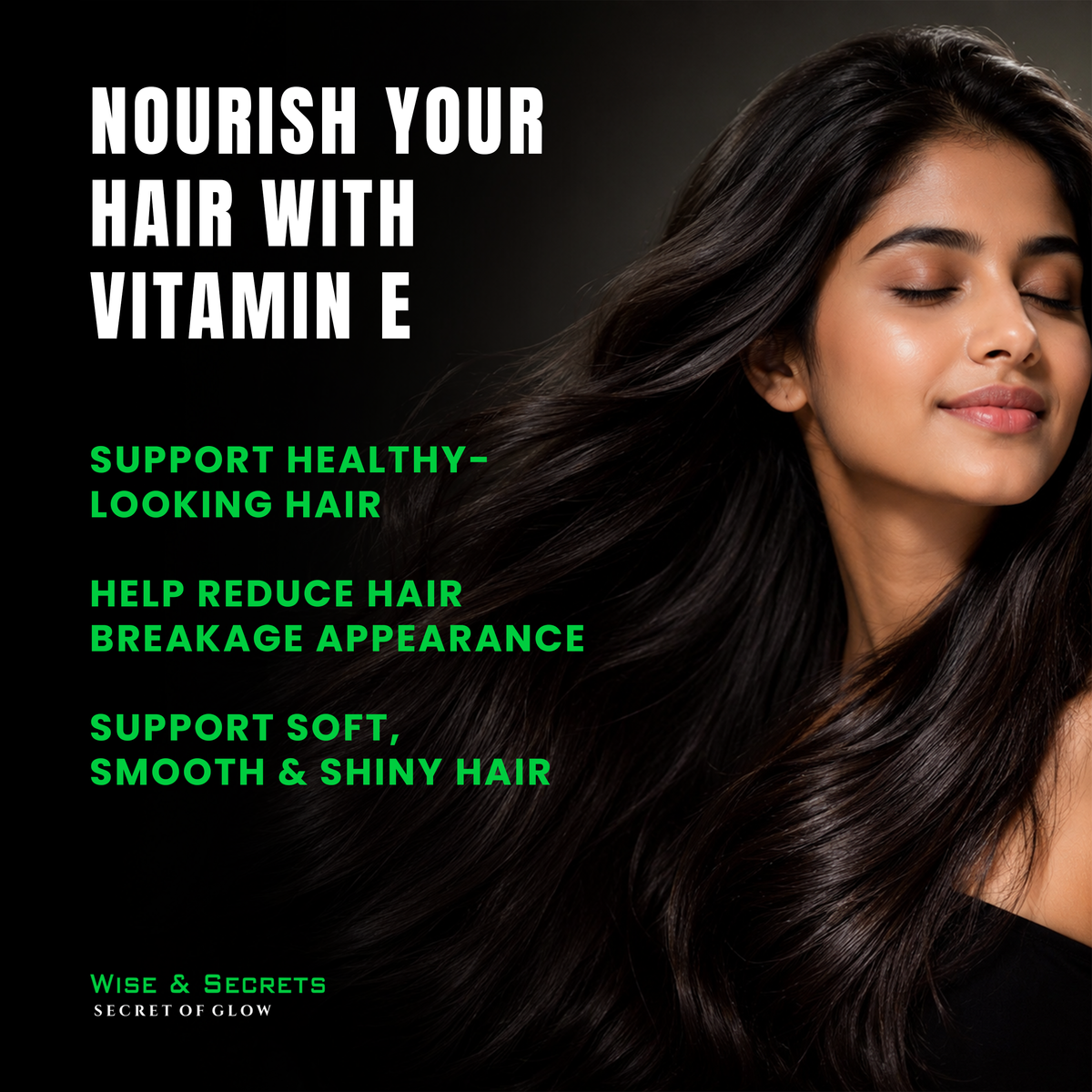 Wise & Secrets Vitamin E Capsules 400mg for Face & Hair | Vitamin E Oil Capsules for Glowing Skin, Hair Growth & Dark Spots | Natural Vitamin E Supplement for Men & Women Paraben Free - 10 X 100 Capsules
