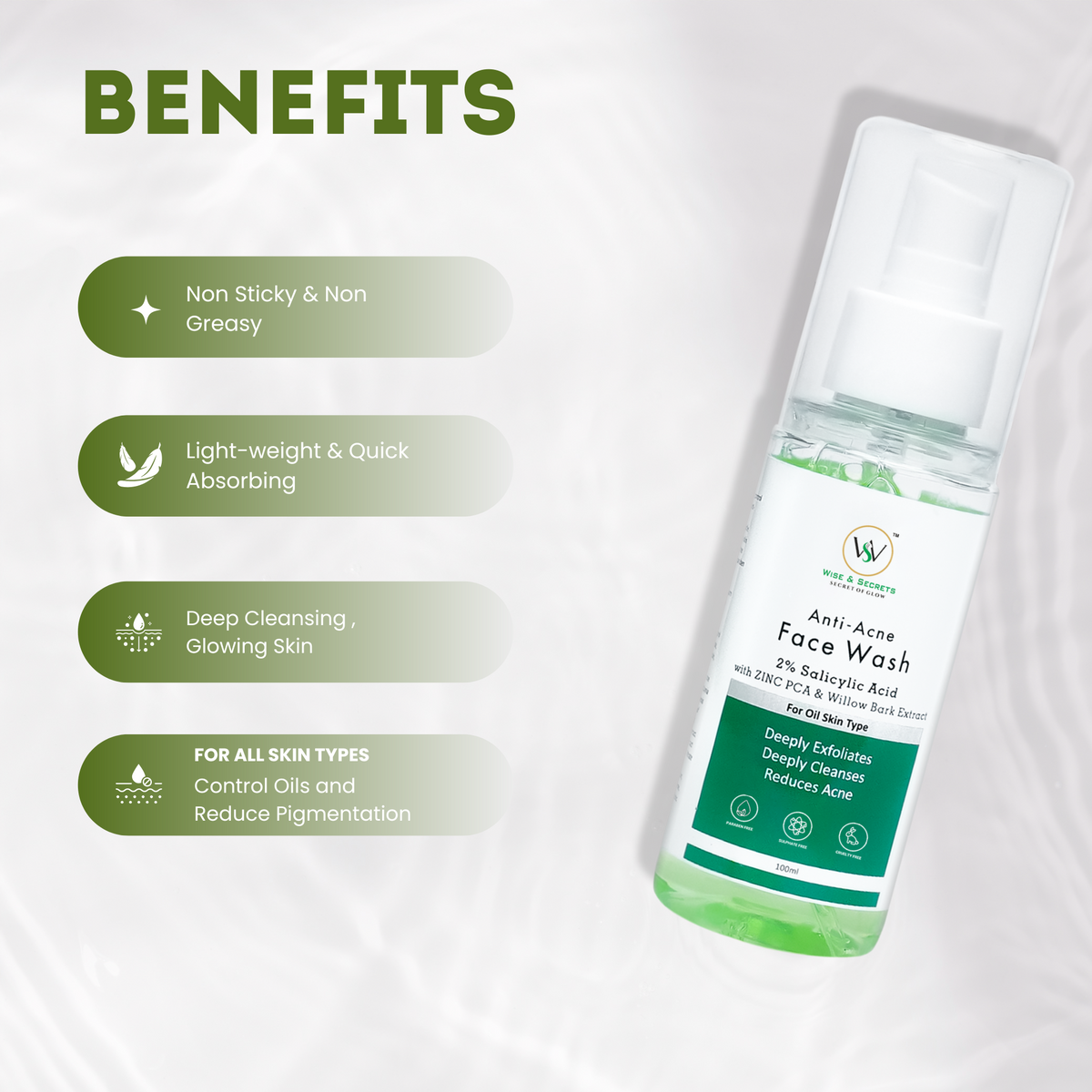 Anti-Acne Face Wash With 2% Salicylic Acid  - 100 ML