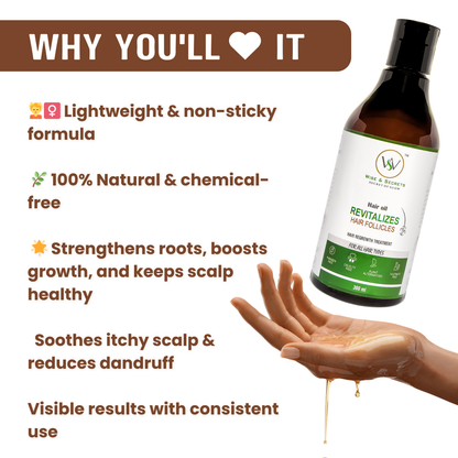 Revitalizes Hair Follicles Hair Oil - 300ml | Enriched with Gotu Kola (Centella), Bhringraj, Amla & Hibiscus | Natural Hair Growth & Nourishment