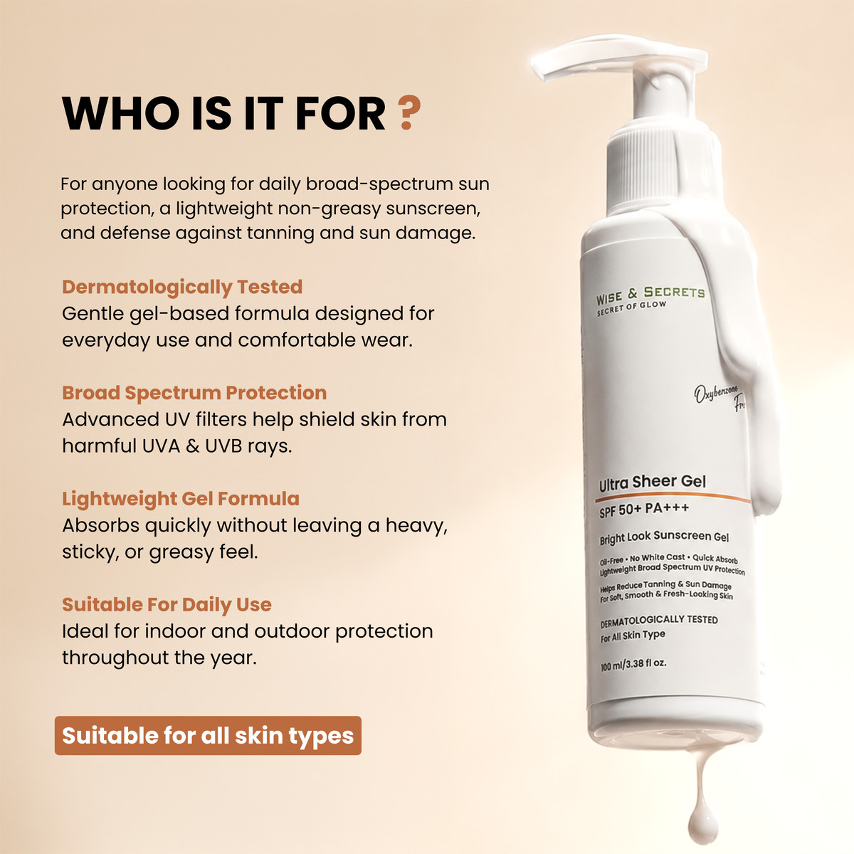 Vitamin E + Niacinamide (Vitamin B3)  SPF 50+ Sunscreen - 100 ML