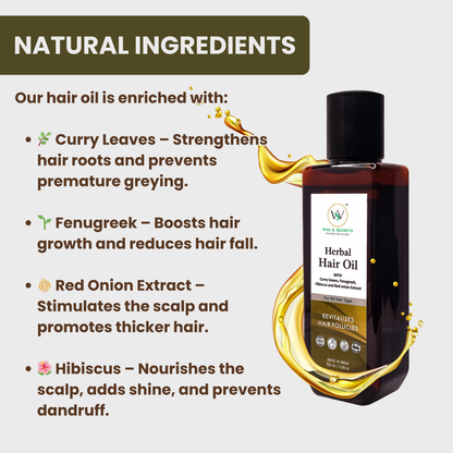 Red Onion Extract + Curry Leaves Herbal Hair Oil - 100 ML