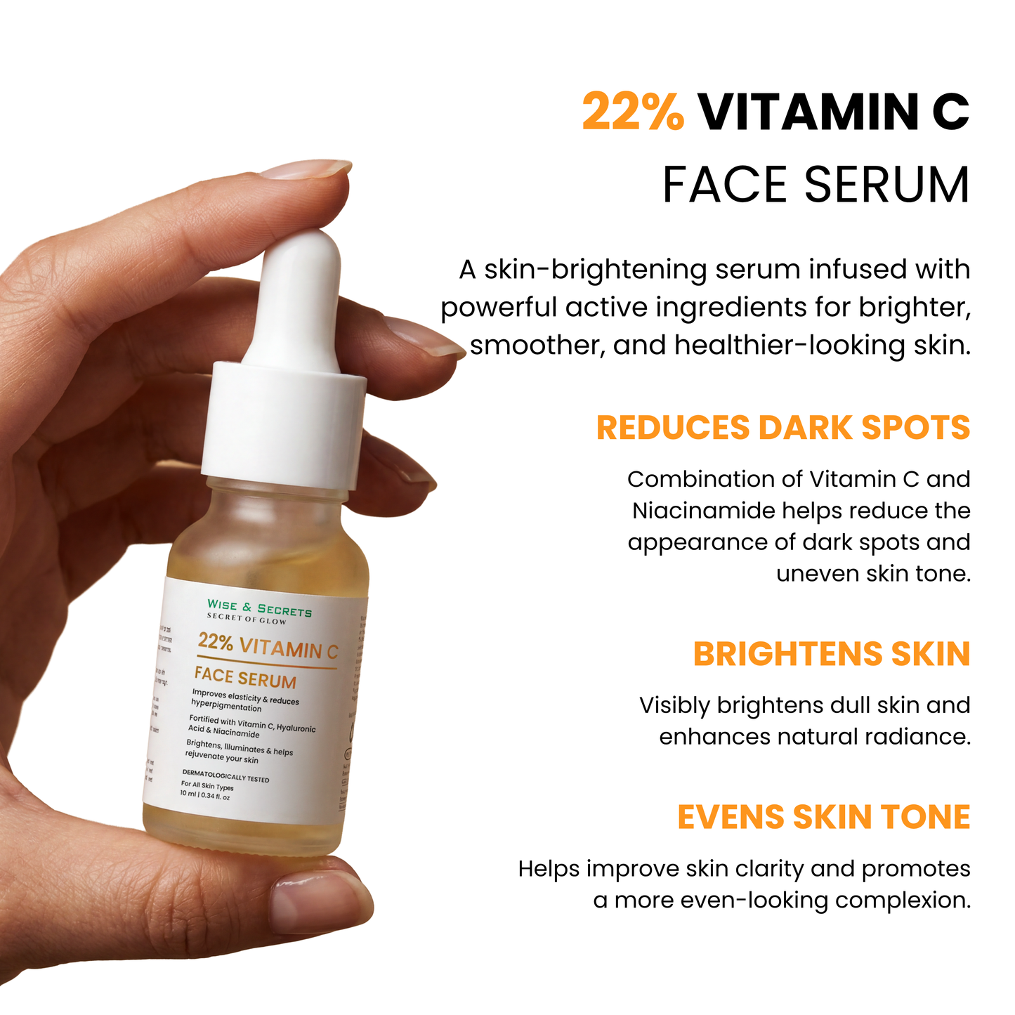 22% Vitamin C Face Serum with Hyaluronic Acid & Niacinamide 10ml