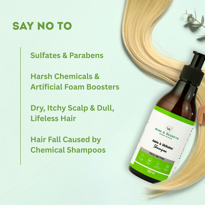 Amla Shikakai Herbal Shampoo – 300ml | With Neem, Bhringraj, Tulsi & Aloe Vera