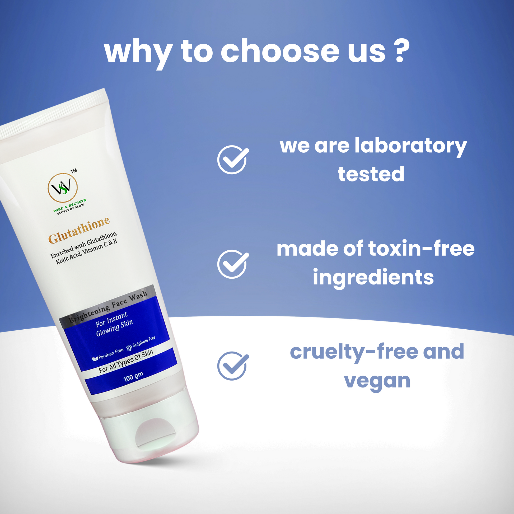 Wise & Secrets Glutathione Face Wash Brighten & Revitalize Your Skin Wise & Secrets Glutathione Face Wash Brighten & Revitalize Your Skin