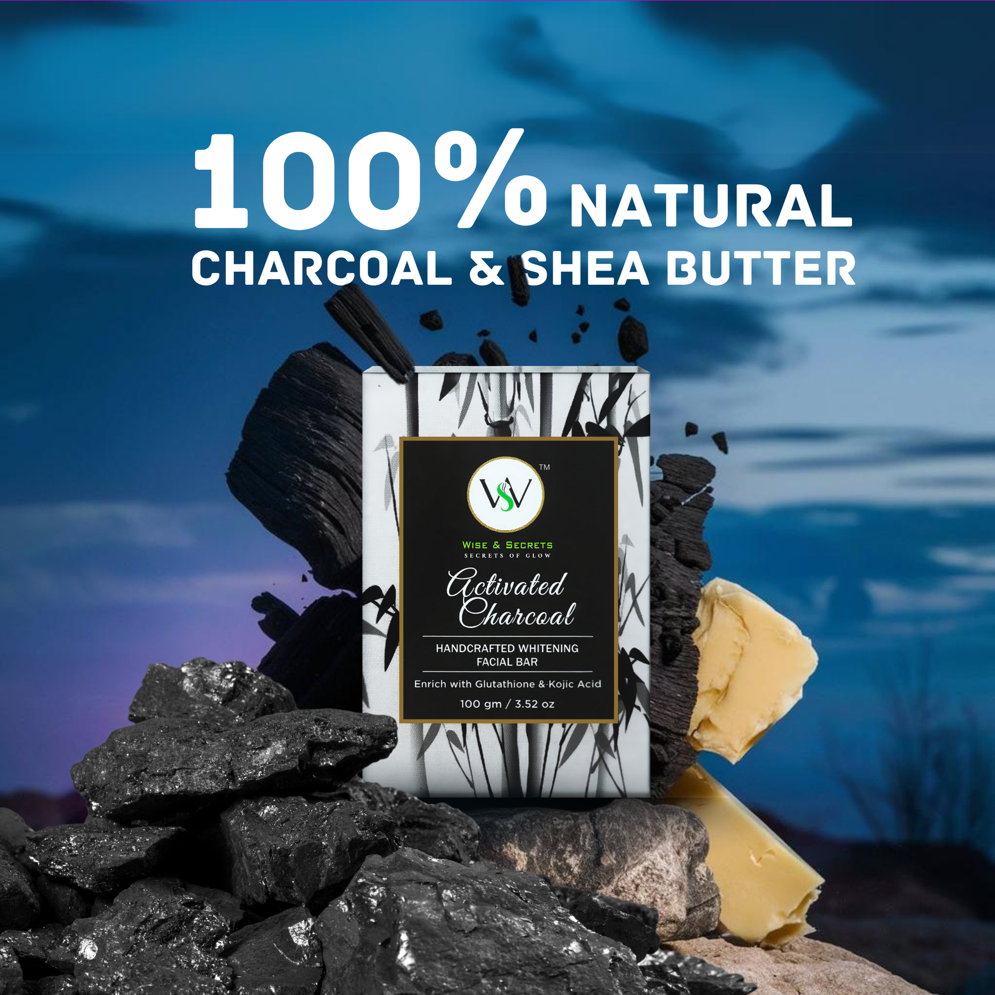 Activated Charcoal Facial Soap - 100g Wise & Secrets Activated Charcoal Facial Soap - 100g Wise & Secrets