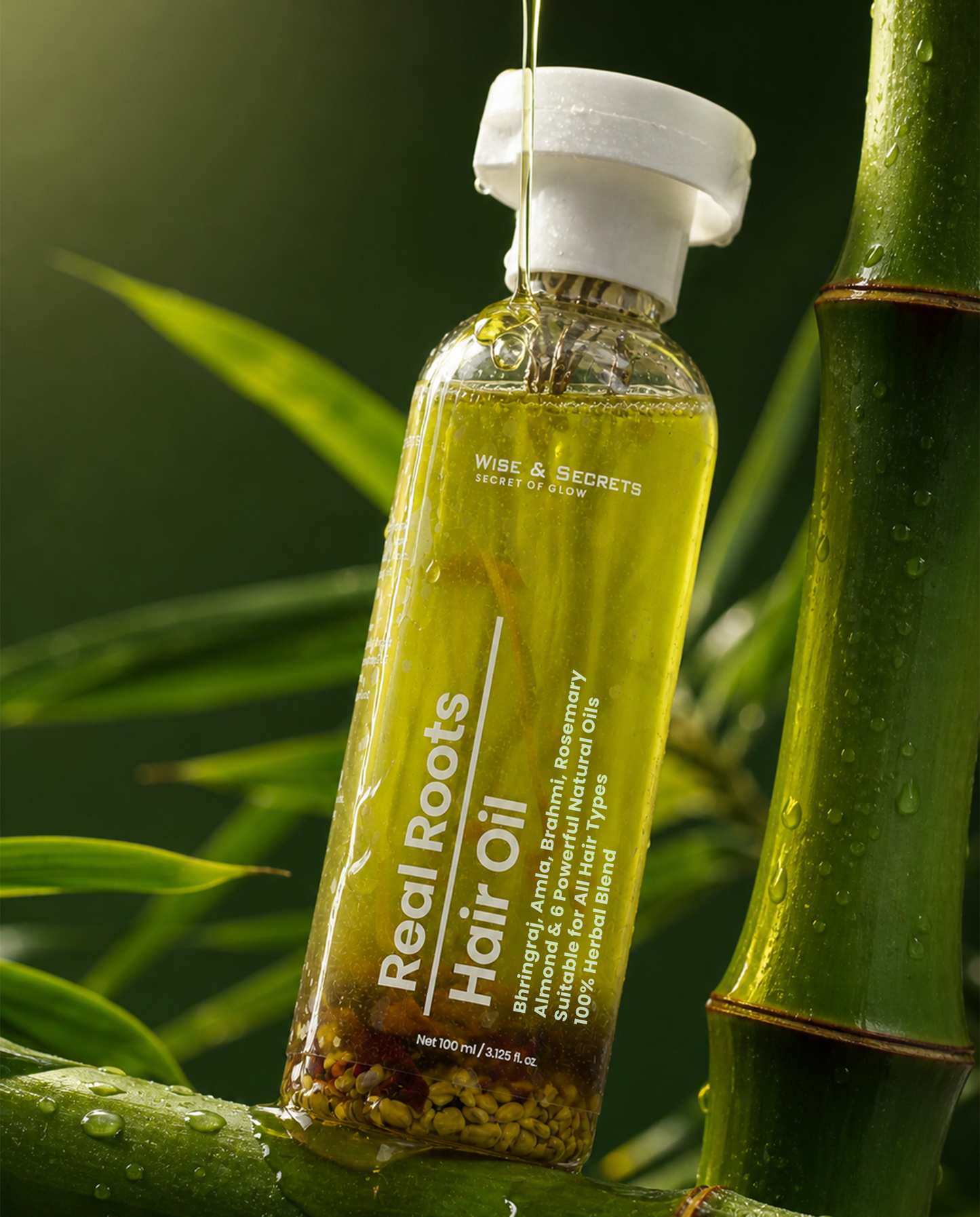 Real Roots Hair Oil – Bhringraj, Amla, Brahmi & Rosemary Hair Growth Oil | 100ml