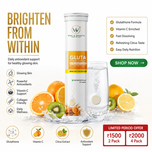 GLUTA Effervescent Tablets | L-Glutathione + Vitamin C | Orange | PACK OF 1