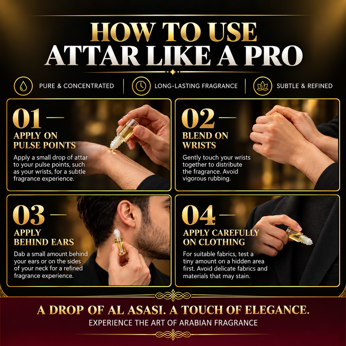 Al Asasi Noir Desire Luxury Attar Gift Set – 6 Fragrances