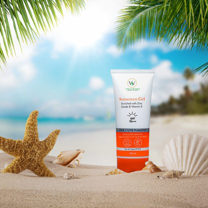 Zinc Oxide + Vitamin E Sunscreen Gel – SPF 75+++ 100 ML